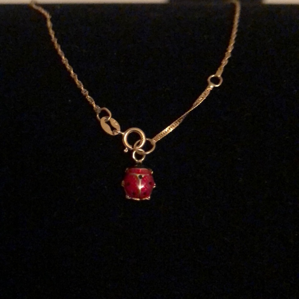 COPY - 18k gold ladybug ankle bracelet